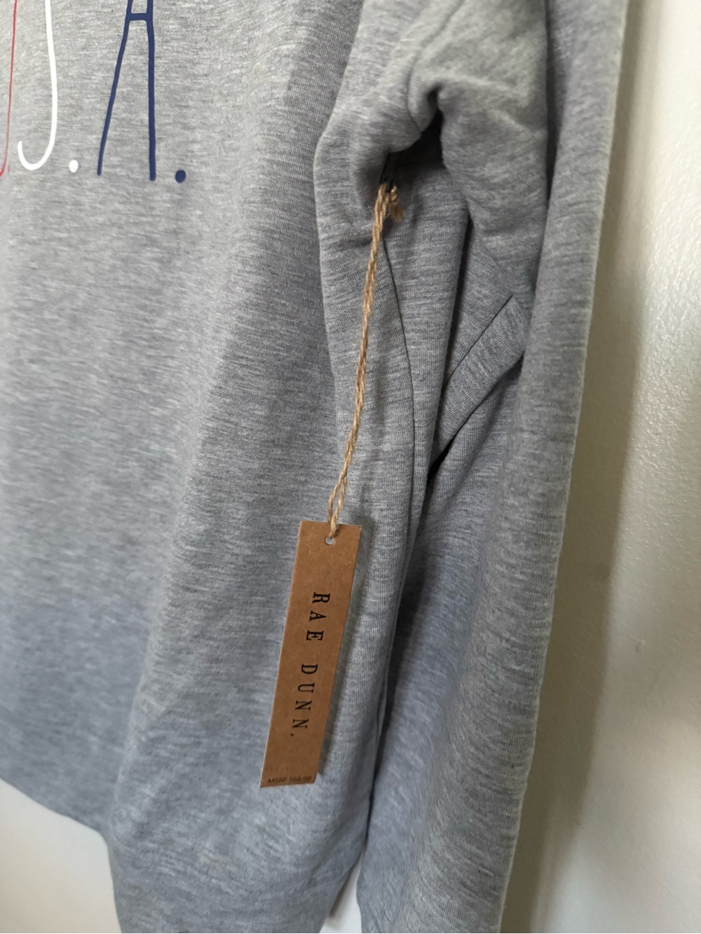 NWT RAE DUNN Gray U.S.A. Hoodie - Picture 3 of 4